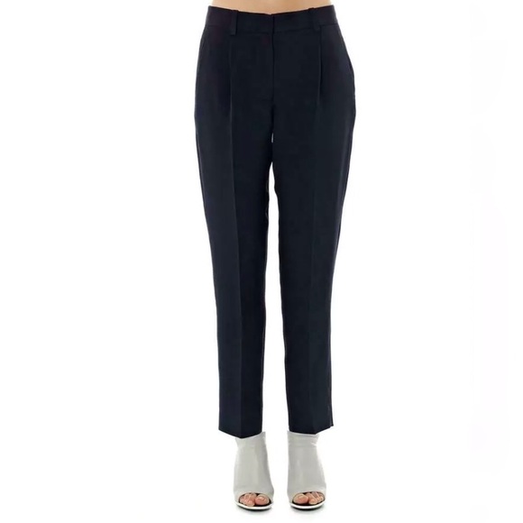 3.1 Phillip Lim Navy Silk Tailored Trousers
